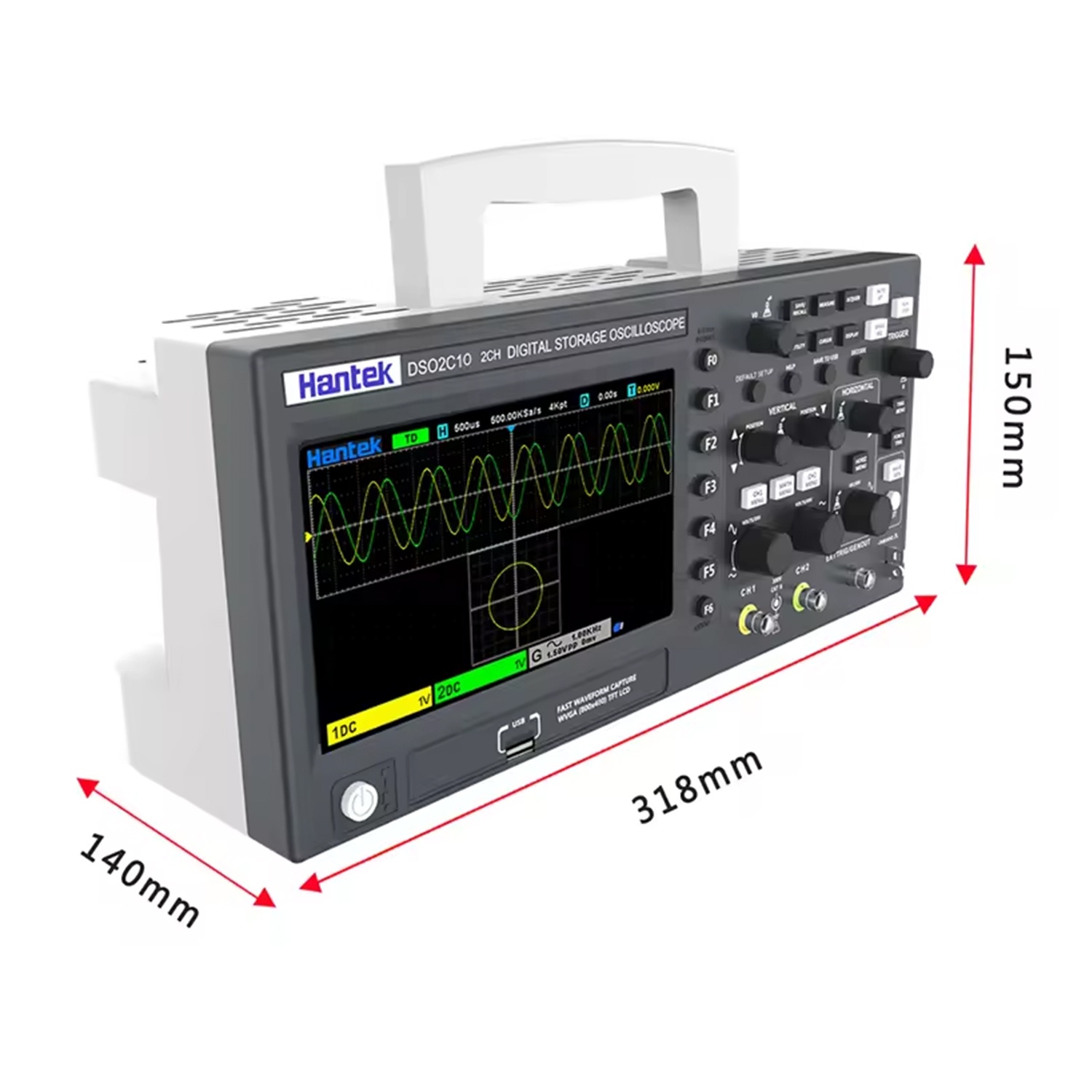 Oscilloscope numérique à 2 can - Digital Storage Oscilloscope 100Mhz avis et prix