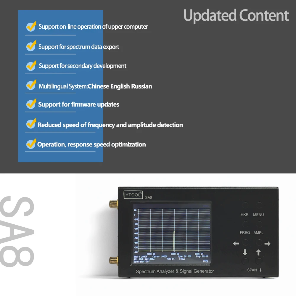 Analyseur de spectre HTOOL SA8 - Signal Generator Spectrum Analyzer avis et prix